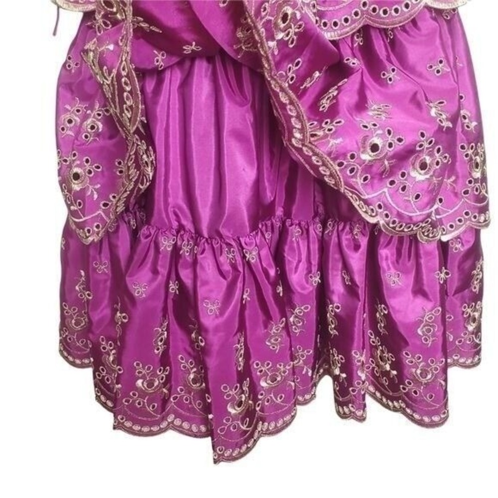 Betsey Johnson Womens Y2K Fairy Tiered Embroidered Halter Dress 2 Magenta NEW - Picture 13 of 16